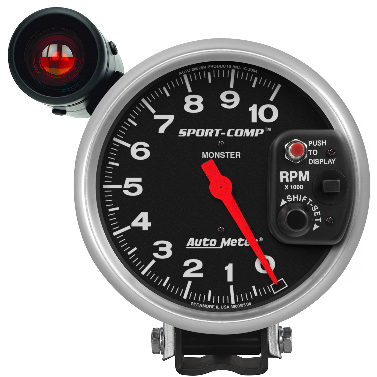 AUTOMETER Tachometer Gauge 5", 10K RPM, Pedestal W/ Ext. Shift-Lite, Sport-Comp