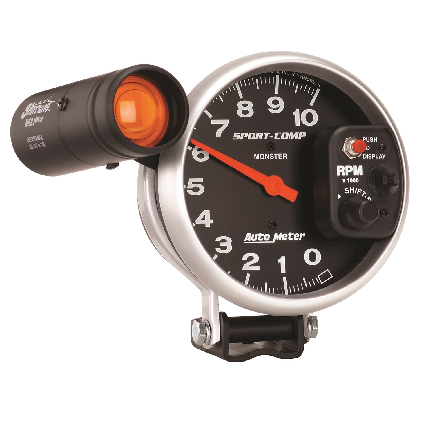 AUTOMETER Tachometer Gauge 5", 10K RPM, Pedestal W/ Ext. Shift-Lite, Sport-Comp - Image 2