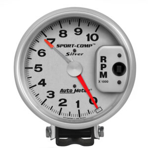 AUTOMETER Tachometer Gauge 5", 10K RPM, Pedestal W/ Red Line, Ultra-Lite