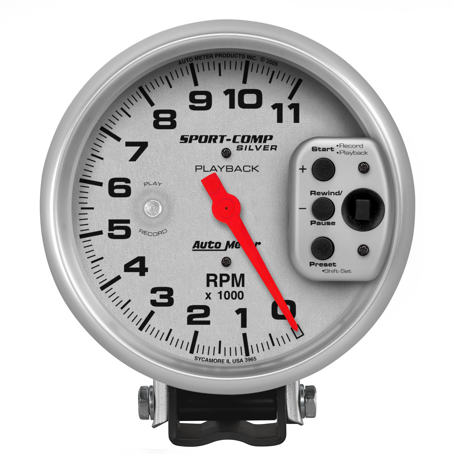 AUTOMETER Tachometer Gauge 5", 11K RPM, Pedestal W/ RPM Playback, Ultra-Lite