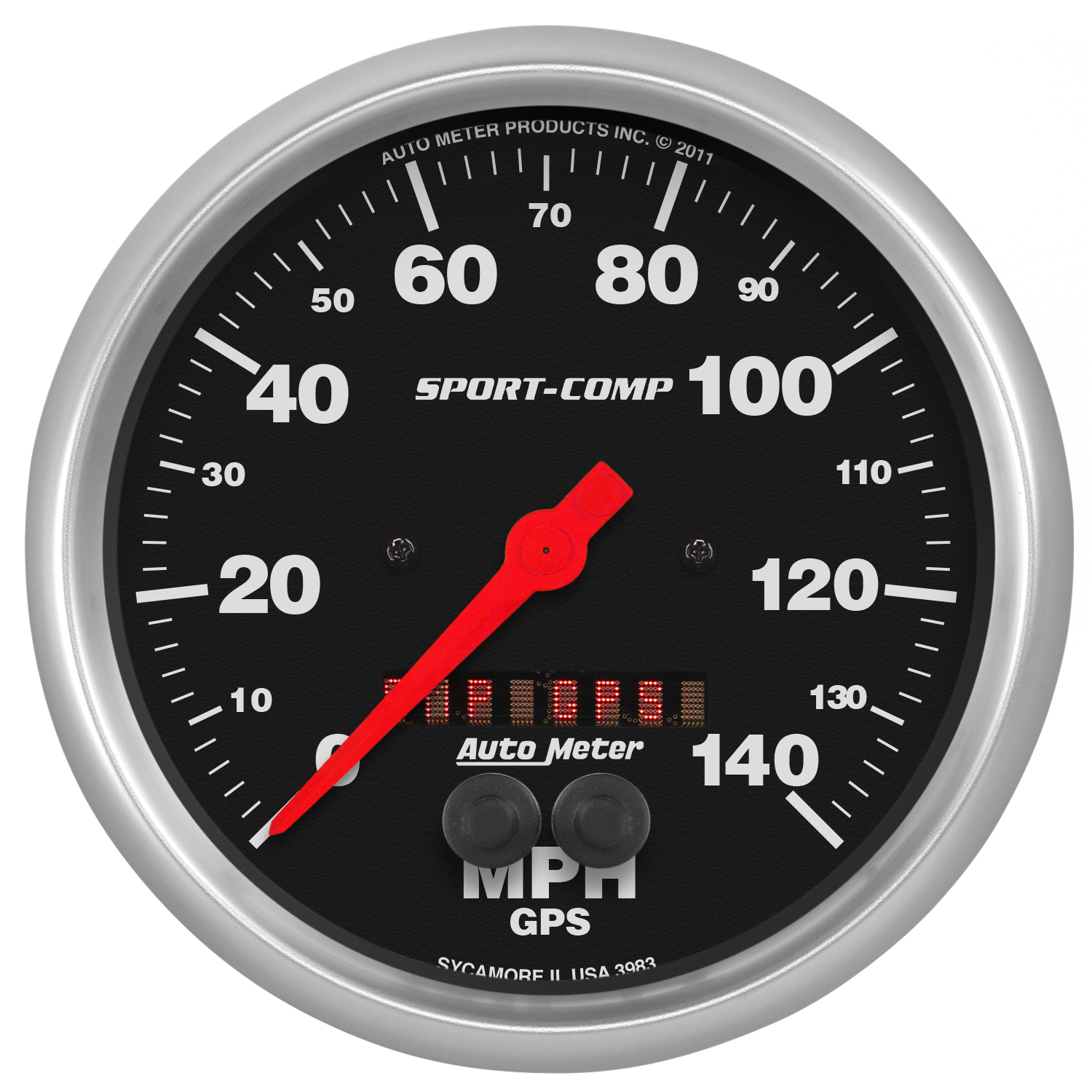 AUTOMETER Speedometer Gauge 5", 140MPH, GPS, Sport-Comp