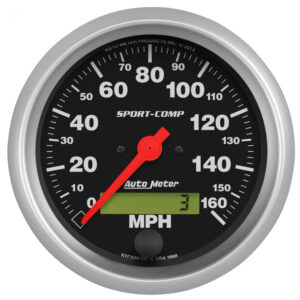 AUTOMETER Speedometer Gauge 3 3/8", 160MPH, Elec. Program W/ LCD Odo, Sport-Comp