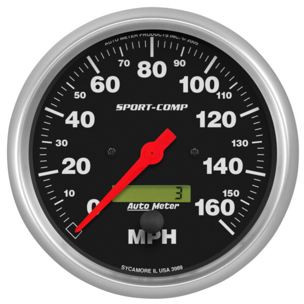 AUTOMETER Speedometer Gauge 5", 160MPH, Elec. Program W/ LCD Odo, Sport-Comp
