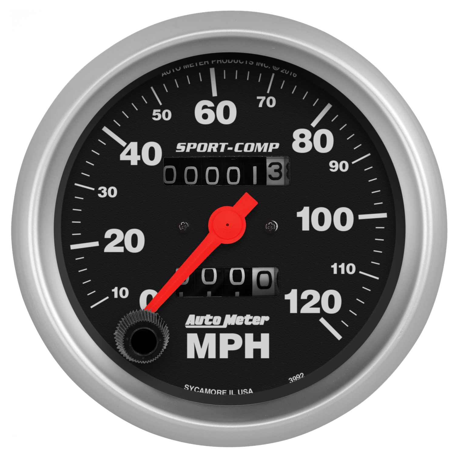 AUTOMETER Speedometer Gauge 3 3/8", 120MPH, Mechanical, Sport-Comp