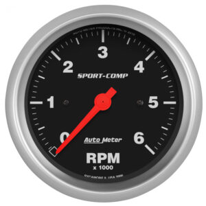 AUTOMETER Tachometer Gauge 3 3/8", 6K RPM, In-Dash, Sport-Comp