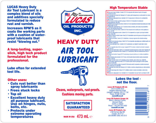 LUCAS Air Tool Lubricant 473ml - Image 2