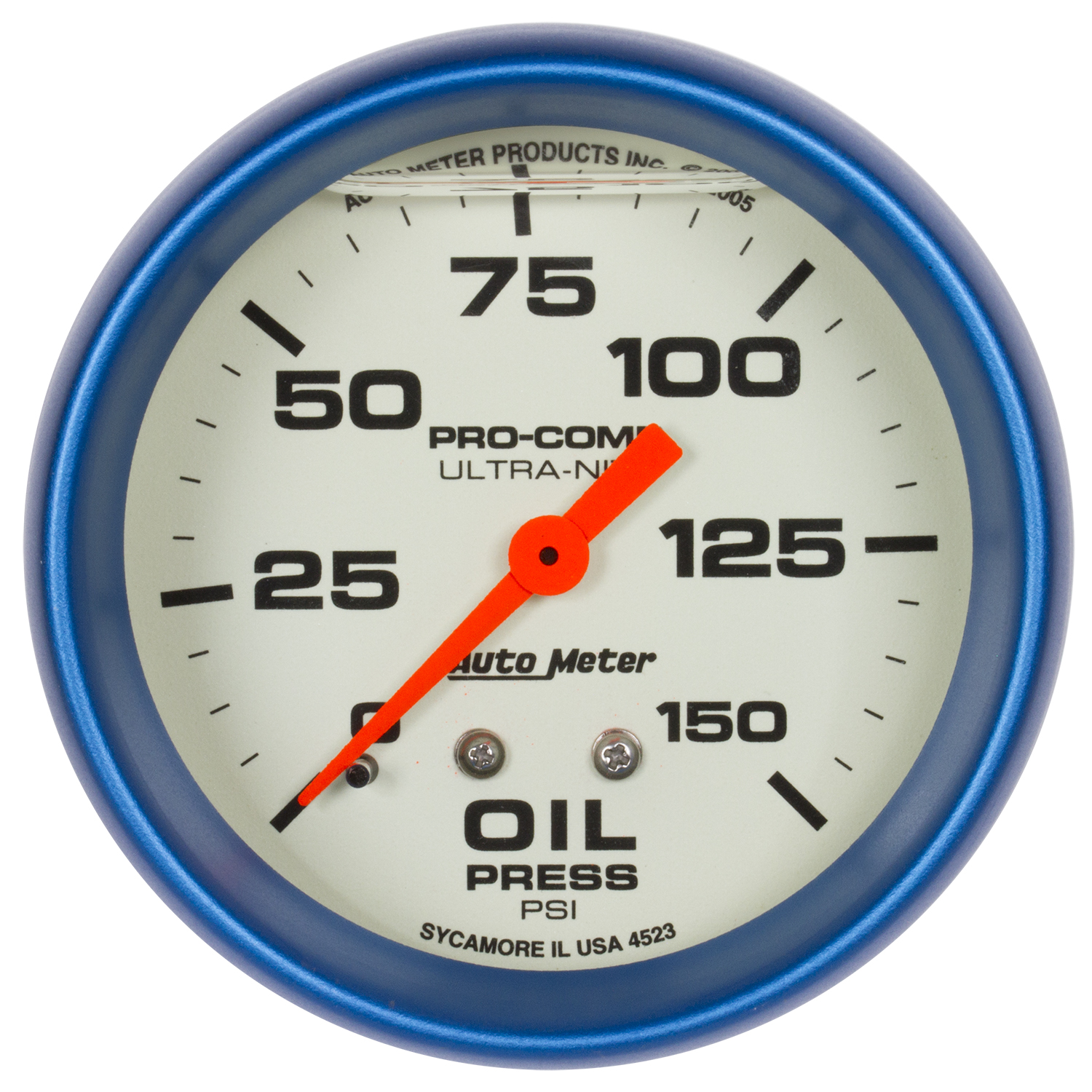 AUTOMETER Oil Pressure Gauge 2 5/8", 150PSI, Liquid Filled Mech, Glow In  Dark, Ultra-Nite
