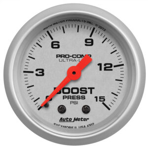 AUTOMETER Boost Gauge 2 1/16", 15PSI, Mechanical, Ultra-Lite