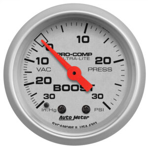AUTOMETER 2 1/16" Mechanical Vacuum & Boost Gauge, 30Inhg 30PSI, Ultra-Lite