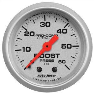 AUTOMETER Boost Gauge 2 1/16", 60PSI, Mechanical, Ultra-Lite