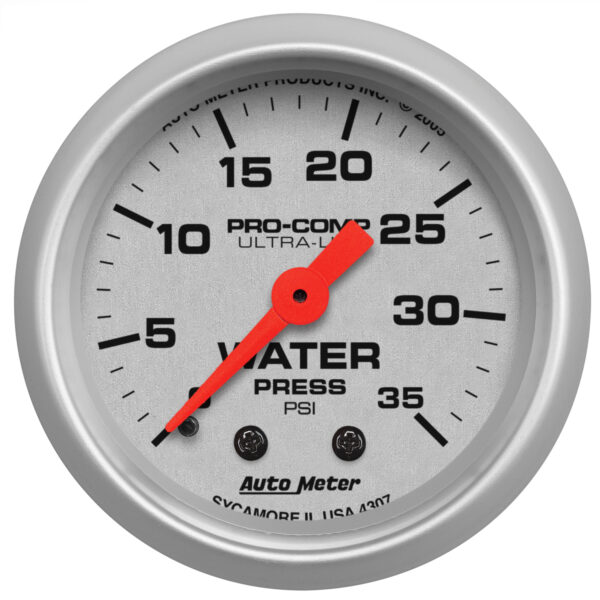 AUTOMETER Water Pressure Gauge 2 1/16", 35PSI, Mechanical, Ultra-Lite