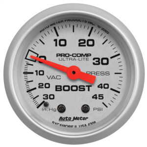 AUTOMETER 2 1/16" 30 I n h g, 45 P S I, Mechanical Vacuum and Boost Gauge, Ultra-Lite