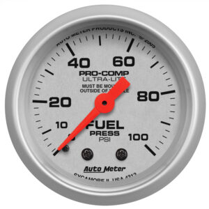 AUTOMETER Fuel Pressure Gauge 2 1/16", 100PSI, Mechanical, Ultra-Lite