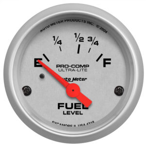 AUTOMETER Fuel Level Gauge 2 1/16", 16° To 158°F, Elec, Ultra-Lite
