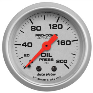AUTOMETER Oil Pressure Gauge 2 1/16", 200PSI, Mechanical, Ultra-Lite