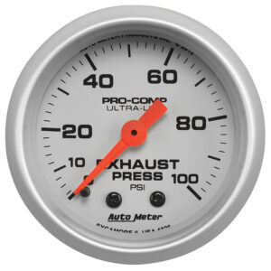 AUTOMETER Exhaust Pressure Gauge 2 1/16", 100PSI, Mechanical, Ultra-Lite
