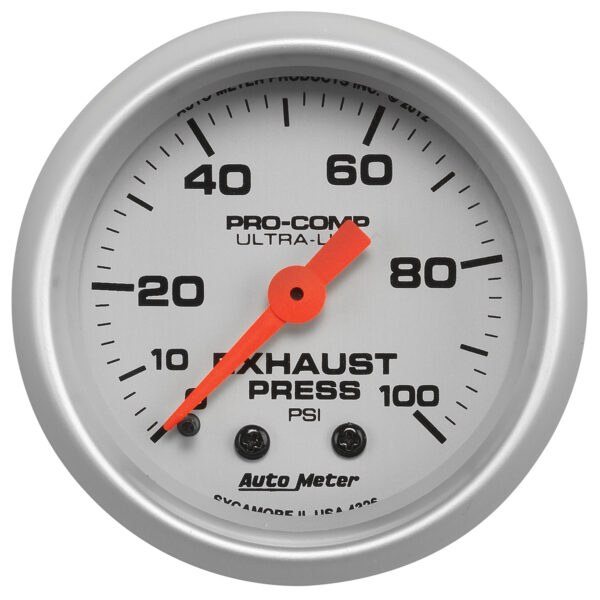 AUTOMETER Exhaust Pressure Gauge 2 1/16", 100PSI, Mechanical, Ultra-Lite
