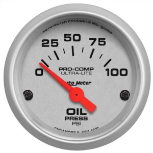 AUTOMETER Oil Pressure Gauge 2 1/16", 100PSI, Electric, Ultra-Lite
