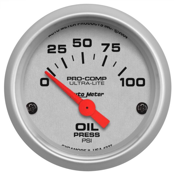 AUTOMETER Oil Pressure Gauge 2 1/16", 100PSI, Electric, Ultra-Lite