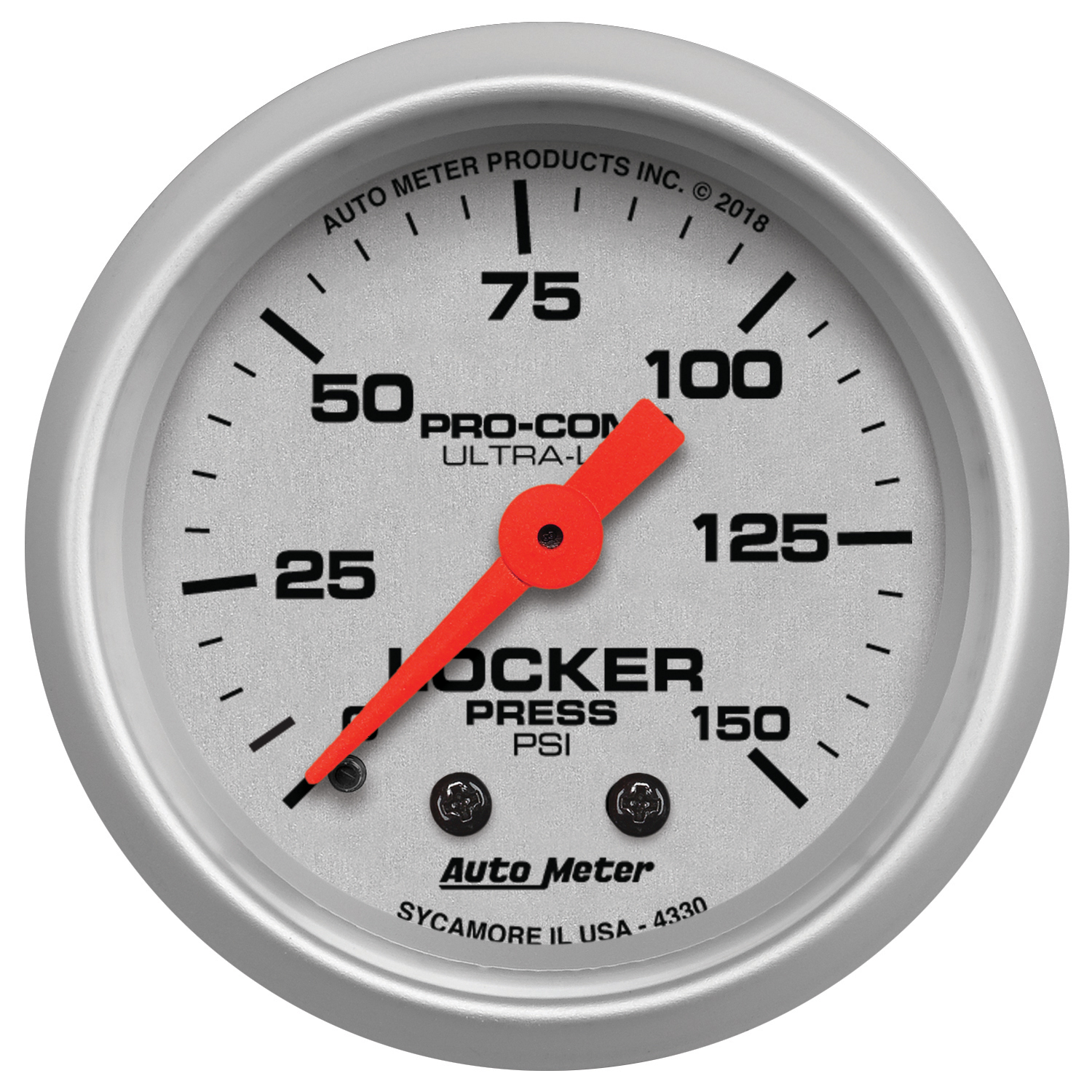 AUTOMETER Gauge, Air Locker Pressure, 2 1/16", 150PSI, Mechanical, Ultra-Lite