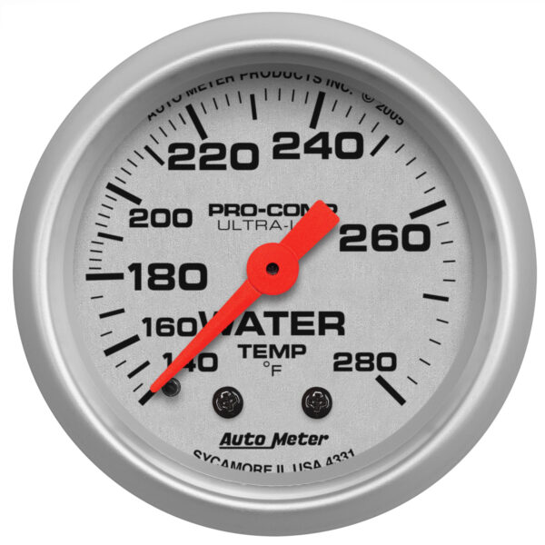 AUTOMETER Water Temperature Gauge 2 1/16", 140-280°f, Mechanical, Ultra-Lite