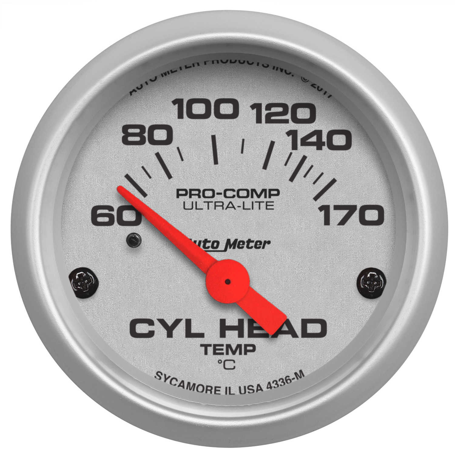 AUTOMETER Gauge, Cylinder Head Temp, 2 1/16", 60-170&deg;c, Electric, Ultra-Lite