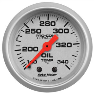 AUTOMETER Gauge, Oil Tank Temp, 2 1/16", 140-340°f, Mechanical, Ultra-Lite
