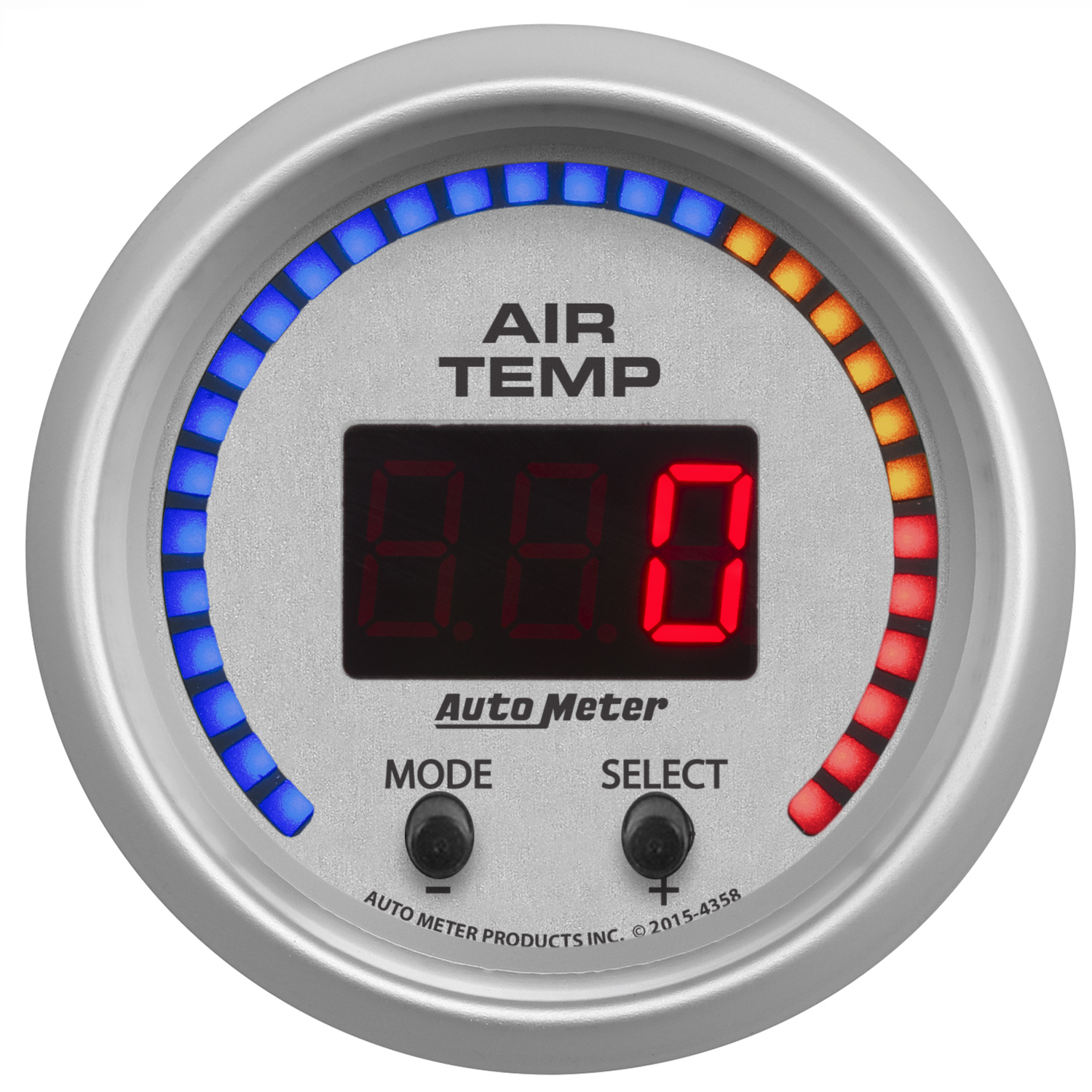 AUTOMETER Gauge, Air Temp, Dual, 2 1/16", 0-300°f, Digital, Ultra-Lite