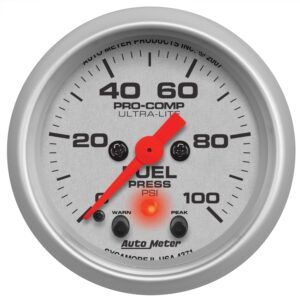 AUTOMETER Fuel Pressure Gauge 2 1/16", 100PSI, Digital Stepper Motor W/Pk & Wrn, Ultra-Lite