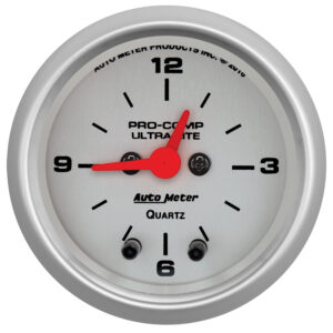 AUTOMETER Clock Gauge 2 1/16", 12hr, Analogue, Ultra-Lite