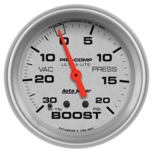 AUTOMETER Ultra-Lite 2 5/8" 30Inhg 20PSI Mechanical Vacuum Boost Gauge