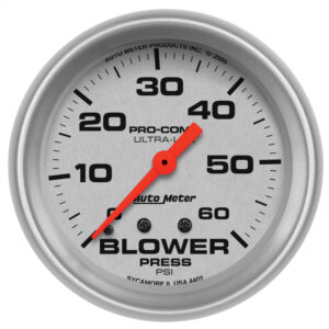 AUTOMETER Blower Pressure Gauge 2 5/8", 60PSI, Mechanical, Ultra-Lite