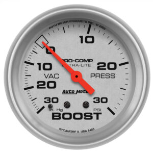 AUTOMETER Vacuum/Boost Gauge 2 5/8", 30Inhg-30PSI, Mechanical, Ultra-Lite