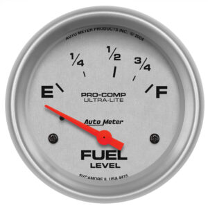AUTOMETER Fuel Level Gauge 2 5/8", 73° To 10°F, Elec, Ultra-Lite