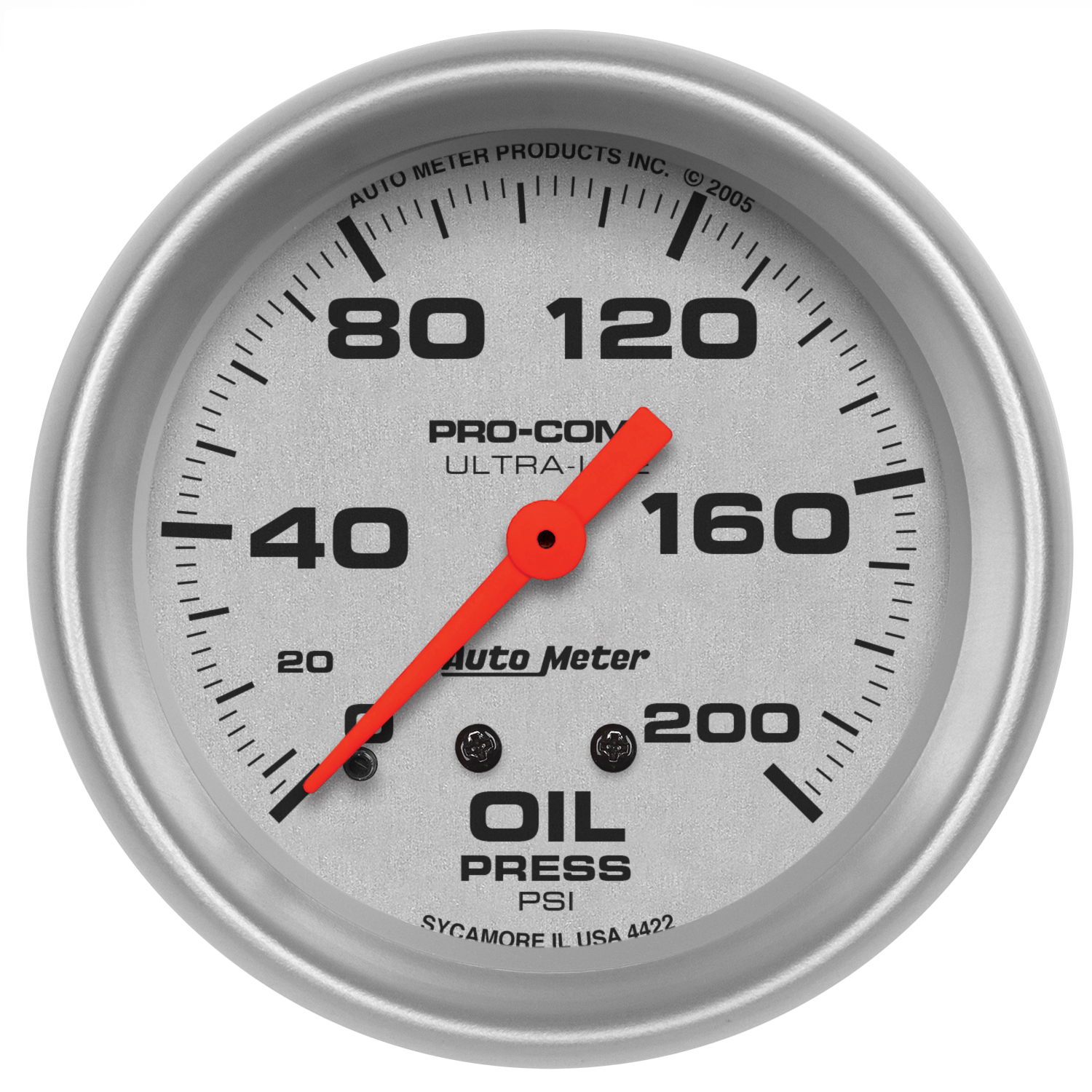 AUTOMETER Oil Pressure Gauge 2 5/8", 200PSI, Mechanical, Ultra-Lite