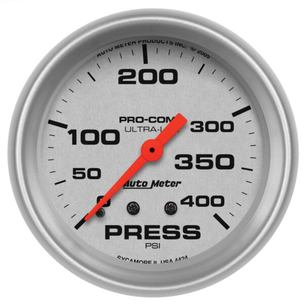 AUTOMETER Pressure Gauge 2 5/8", 400PSI, Mechanical, Ultra-Lite