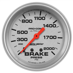 AUTOMETER Brake Pressure Gauge 2 5/8", 2000PSI, Mechanical, Ultra-Lite