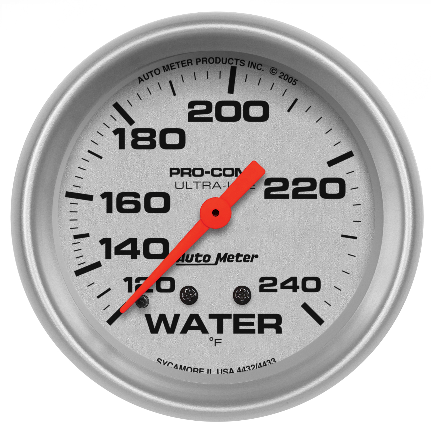 AUTOMETER Water Temperature Gauge 2 5/8", 120-240°f, Mechanical, Ultra-Lite