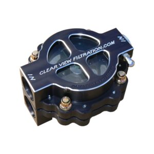 CLEAR VIEW Oil Filters 445-115-B  4" Dry-Sump Blackout #16 Port 115 Micron