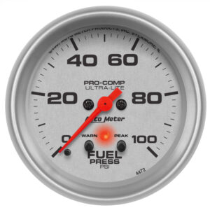 AUTOMETER Fuel Pressure Gauge 2 5/8", 100PSI, Digital Stepper Motor W/Pk & Wrn, Ultra-Lite