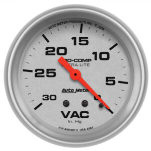 AUTOMETER Vacuum Gauge 2 5/8", 30Inhg, Mechanical, Ultra-Lite