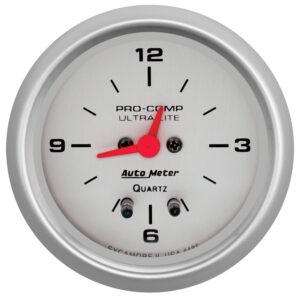 AUTOMETER Clock Gauge 2 5/8", 12hr, Analogue, Ultra-Lite
