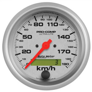 AUTOMETER Speedometer Gauge 3 3/8", 190KM/H, Elec. Prog. W/ LCD Odo, Ultra-Lite