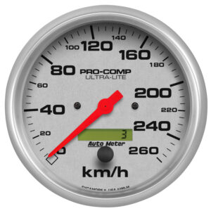 AUTOMETER 5" 260KMH Electric Prog. Speedometer Gauge, LCD Odo, Ultra-Lite