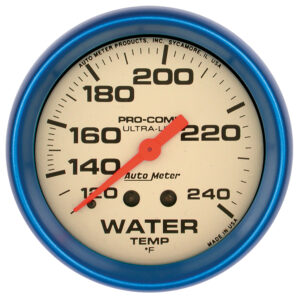 AUTOMETER Water Temperature Gauge 2 5/8", 120-240°f, Mech., Glow In The Dark, Ultra-Nite