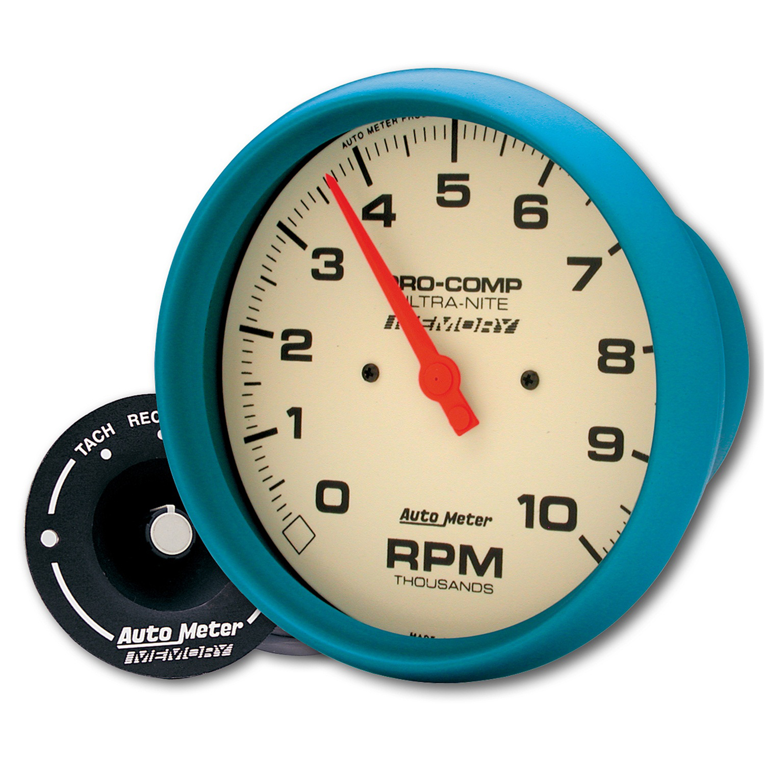 AUTOMETER Tachometer Gauge 5", 10K RPM, In-Dash, W/Peak Memory, Glow In Dark, Ultra-Nite