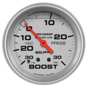 AUTOMETER Vacuum/Boost Gauge 2 5/8", 30Inhg-30PSI, Liquid Filled Mech, Ultra-Lite