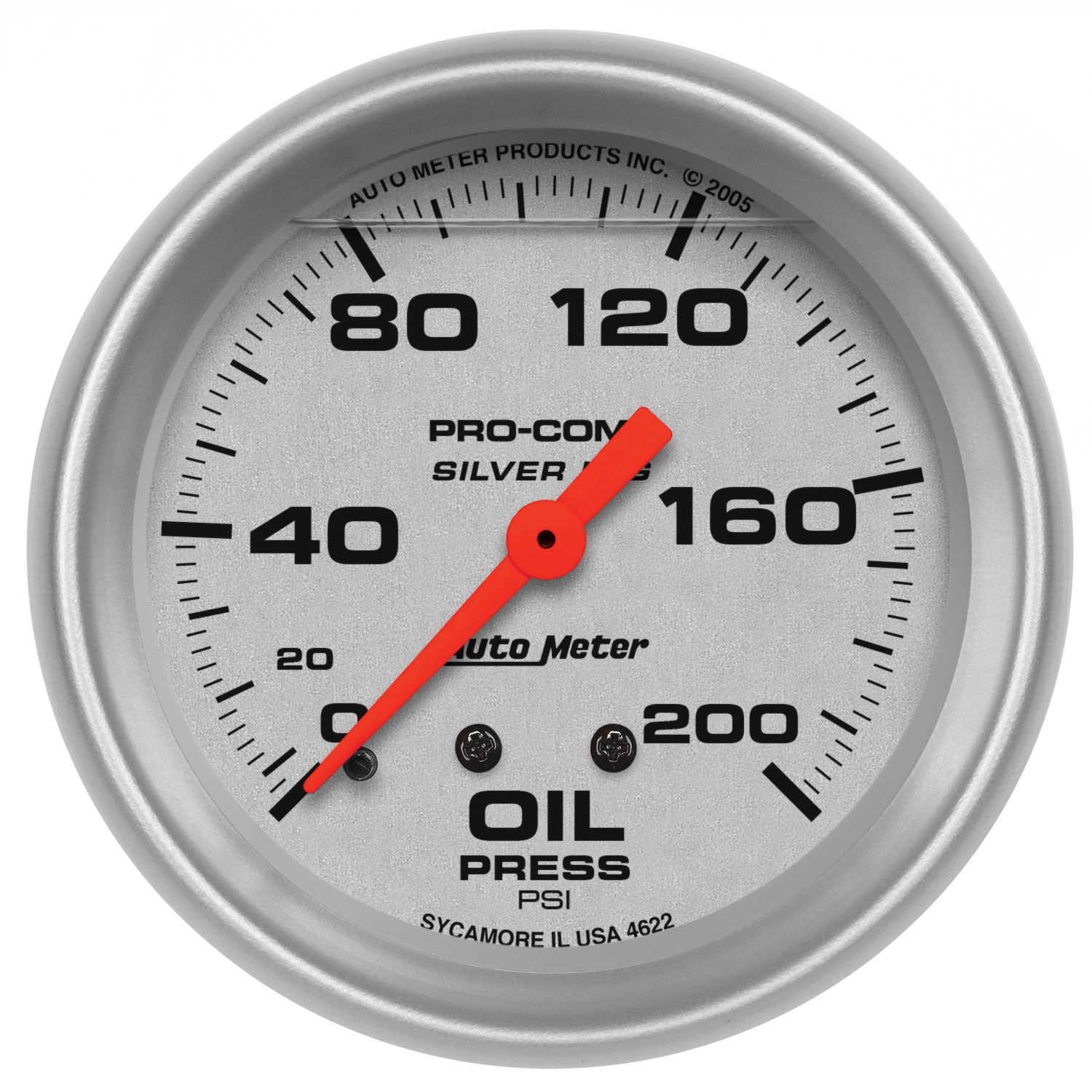 AUTOMETER Oil Pressure Gauge 2 5/8", 200PSI, Liquid Filled Mech, Ultra-Lite
