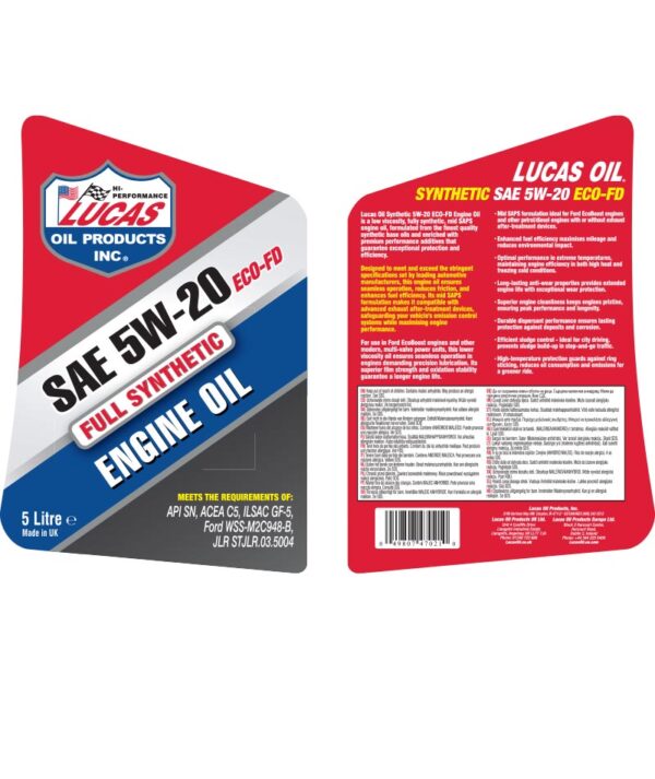 LUCAS Synthetic 5W-20 ECO-FD Engine Oil 5L - Image 2