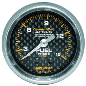 AUTOMETER Fuel Pressure Gauge 2 1/16" 0-15PSI, Mechanical, Carbon Fibre